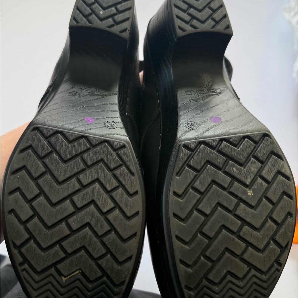 Dansko Black Leather Slingback Clogs - Picture 3 of 3